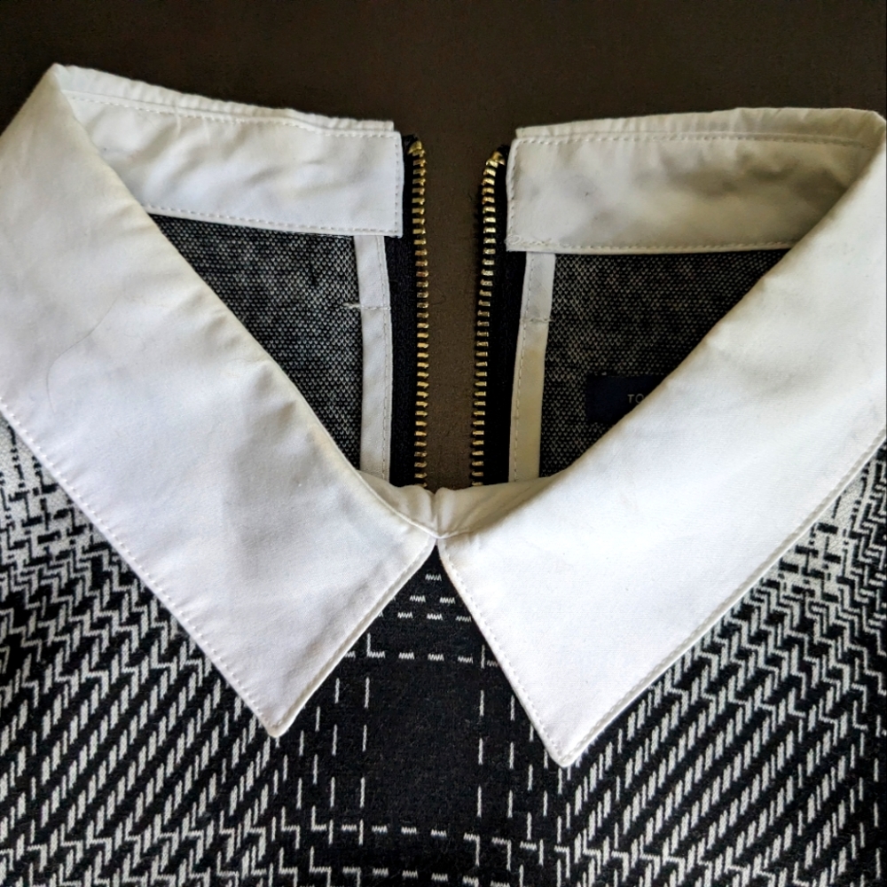 Tommy Hilfiger Dress 6 White Shirt Career Collared Plaid Preppy Zip